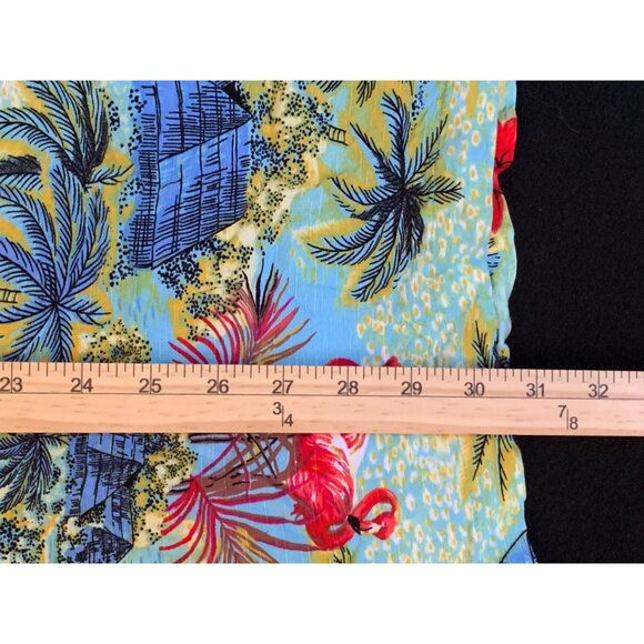 George Men’s Hawaiian Camp Shirt Size 3XL, Tropical Flamingo Coconut Trees - Picture 6 of 8